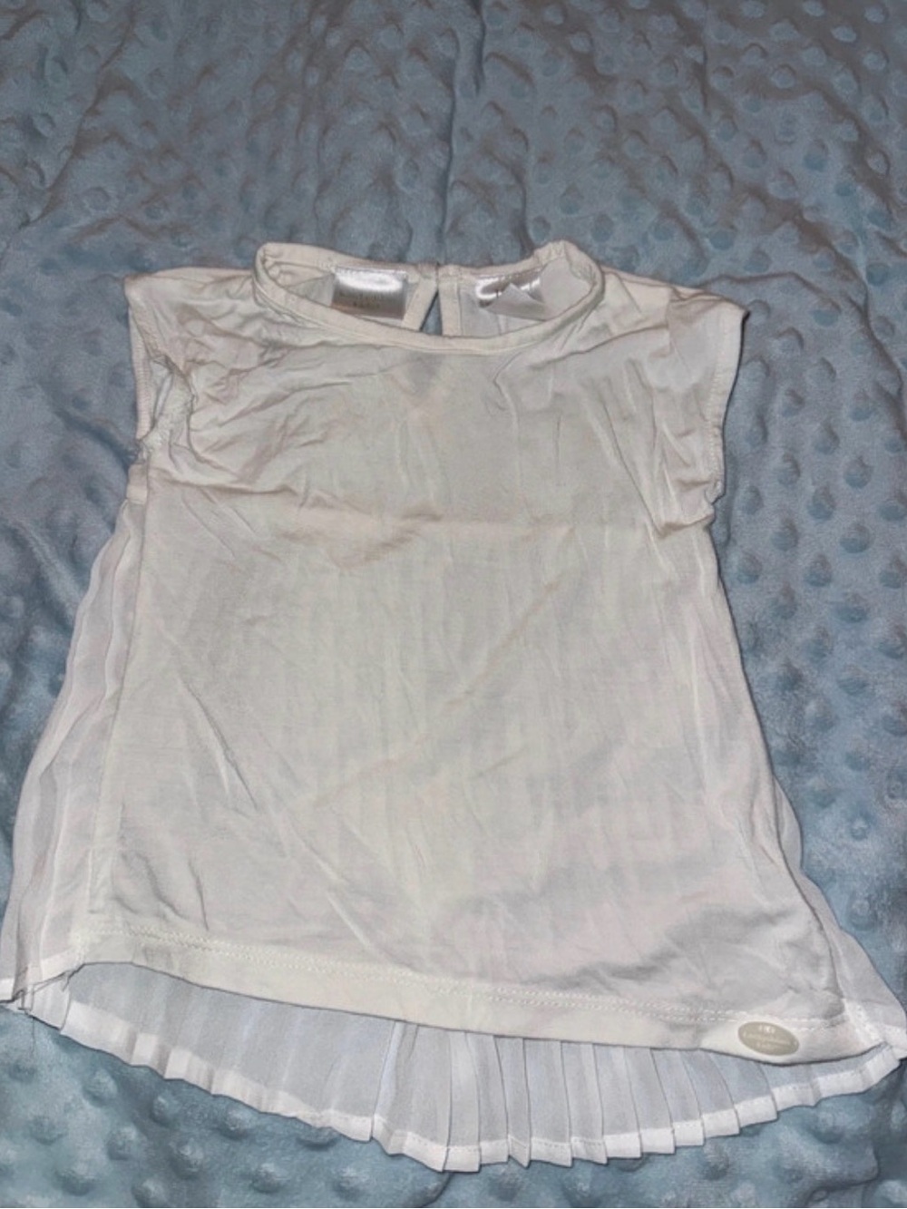 Kardashian Kids Cream Pleated-Hem Cap Sleeve Tunic